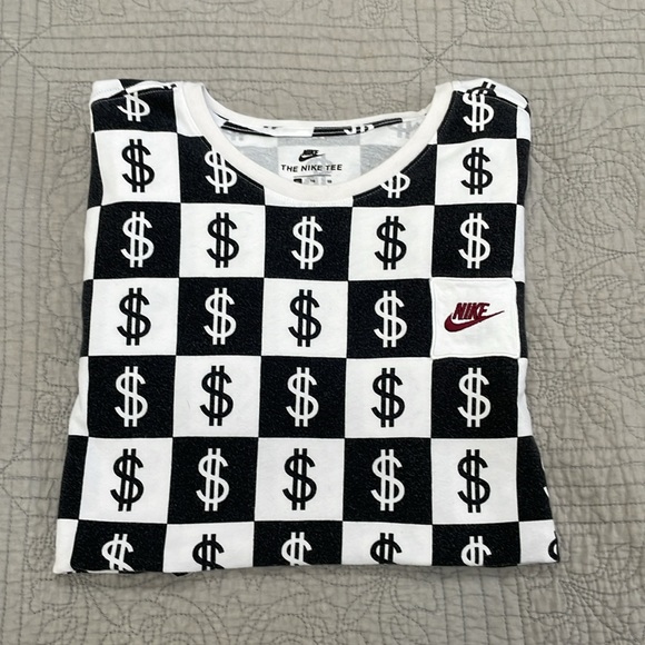 Unisex Y2K The Nike Tee Long Sleeve $ Pattern Size Tag XL - Picture 2 of 9